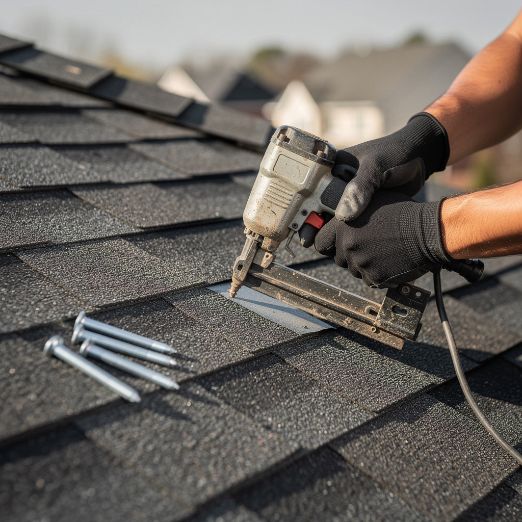 Charlotte Roof Repair expert performing a detailed roof inspection and repair in Charlotte, NC